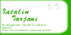 katalin tarjani business card